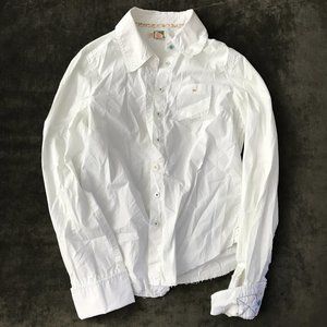 Anthropologie Embroidered Button Down Shirt